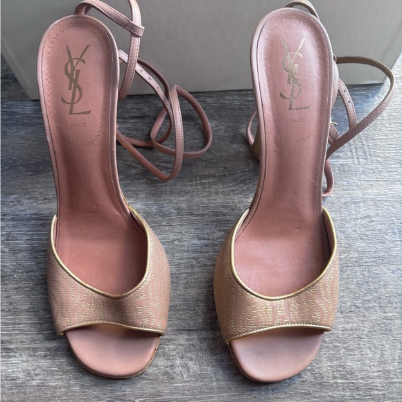 GOLD YSL HEELS SIZE 39 - Picture 1 of 7